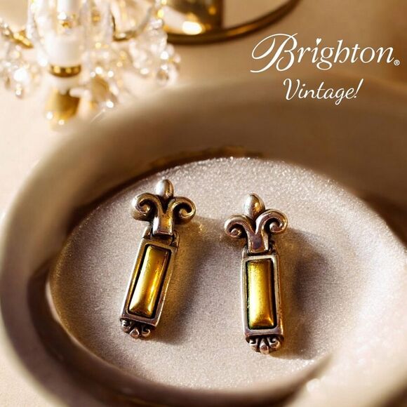 Brighton Jewelry - ❌️SOLD❌️BRIGHTON Vintage Gold and Silver Fleur-de-lis Drop Earrings